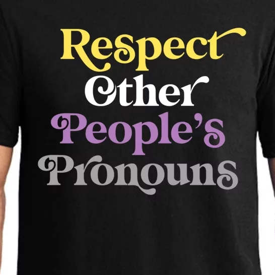 Respect Other Peoples Pronouns Nonbinary Lgbtqia Pride Gift Pajama Set