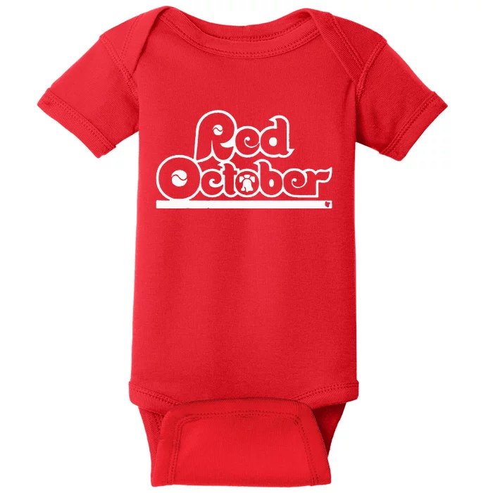 Red October Philly Philadelphia Baseball Baby Bodysuit