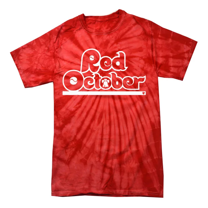 Red October Philly Philadelphia Baseball Tie-Dye T-Shirt