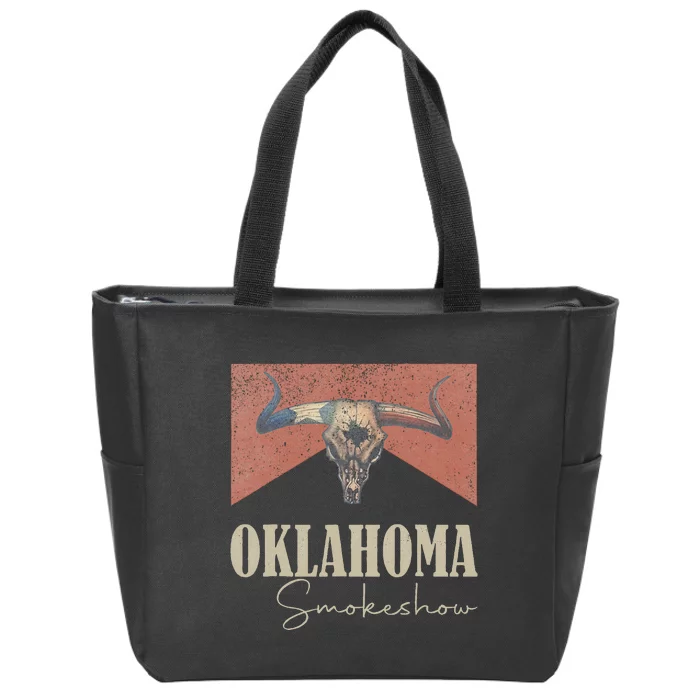 Retro Oklahoma Personalized Vintage Oklahoma 90s Zip Tote Bag