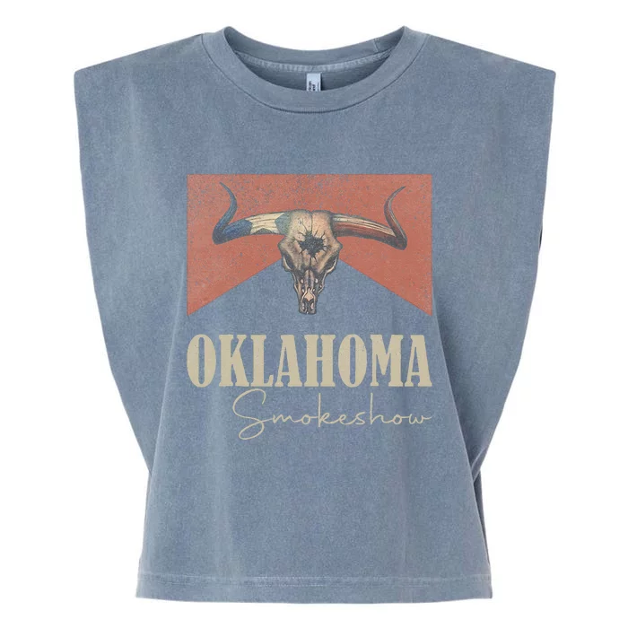 Retro Oklahoma Personalized Vintage Oklahoma 90s Garment-Dyed Women's Muscle Tee