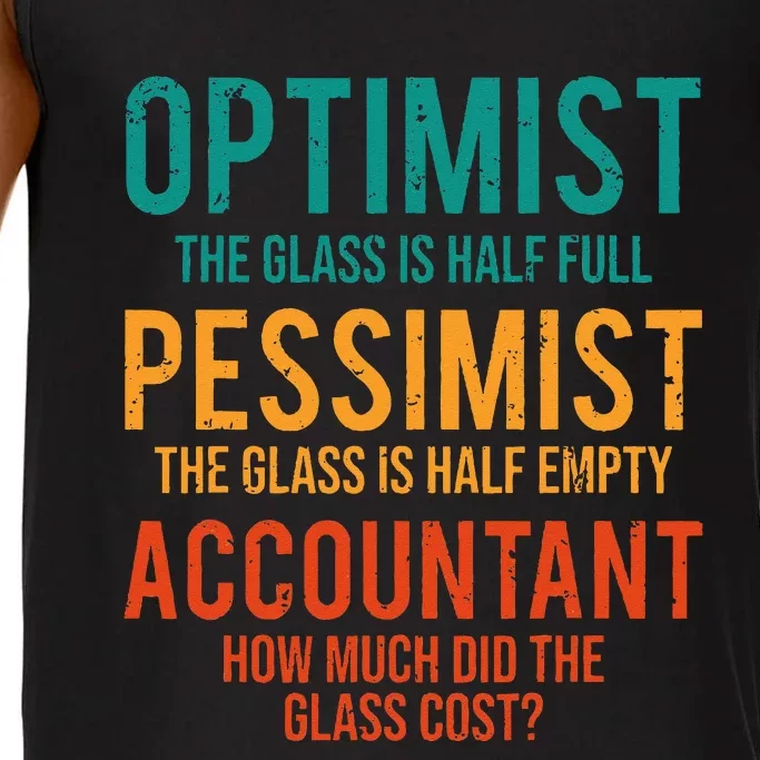 Retro Optimist Pessimist Accountant Glass Funny Comfort Colors® Tank Top