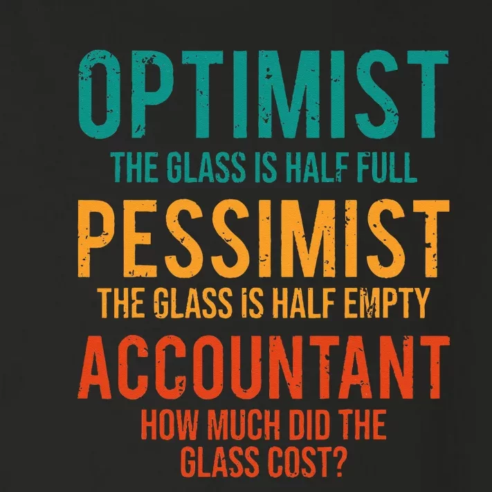 Retro Optimist Pessimist Accountant Glass Funny Toddler Long Sleeve Shirt