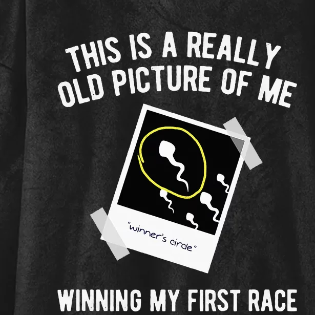 Really Old Picture Of Me First Race Funny Saying Gag Hooded Wearable Blanket