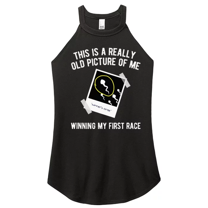 Really Old Picture Of Me First Race Funny Saying Gag Women’s Perfect Tri Rocker Tank