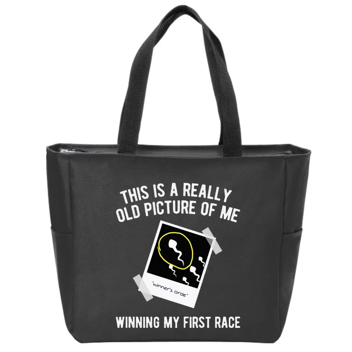 Really Old Picture Of Me First Race Funny Saying Gag Zip Tote Bag