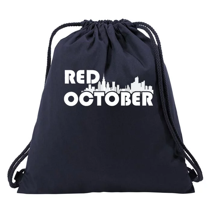 Red October Philly_ Philadelphia Baseball Fan Support Drawstring Bag