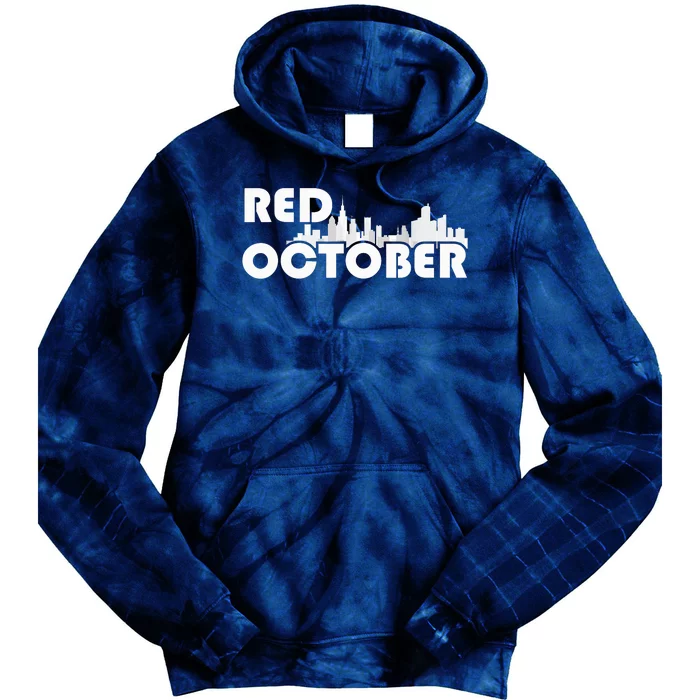 Red October Philly_ Philadelphia Baseball Fan Support Tie Dye Hoodie