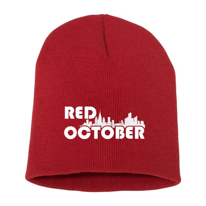 Red October Philly_ Philadelphia Baseball Fan Support Short Acrylic Beanie