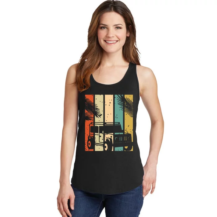 Retro Off Road Vehicle Ladies Essential Tank