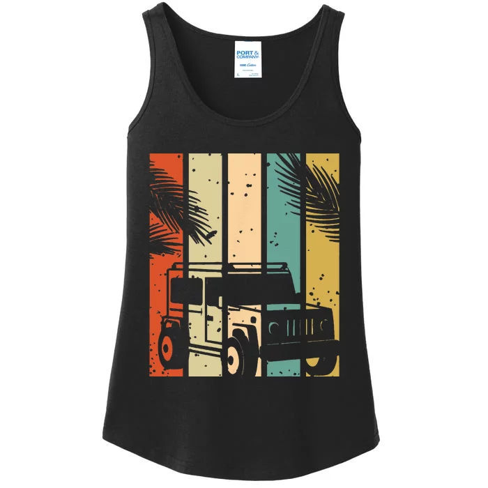 Retro Off Road Vehicle Ladies Essential Tank