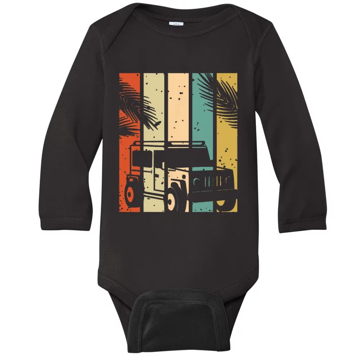 Retro Off Road Vehicle Baby Long Sleeve Bodysuit