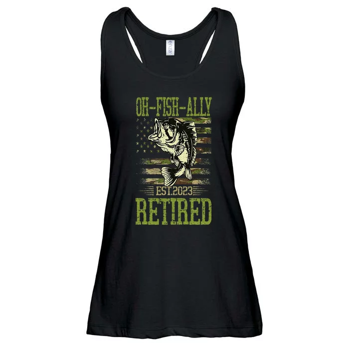 Retirement Ofishally Retired Camouflage Fishing Lovers Men Ladies Essential Flowy Tank