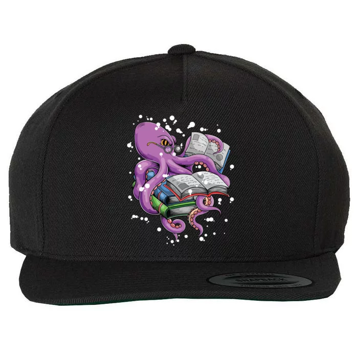 Reading Octopus Wool Snapback Cap