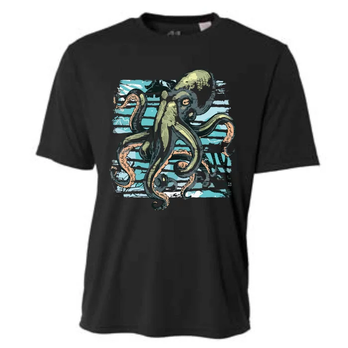 Retro Octopus Cooling Performance Crew T-Shirt