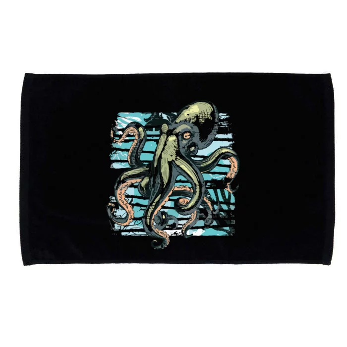 Retro Octopus Microfiber Hand Towel