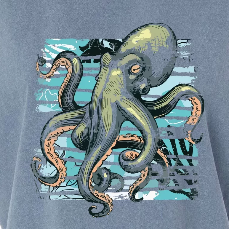 Retro Octopus Garment-Dyed Women's Muscle Tee