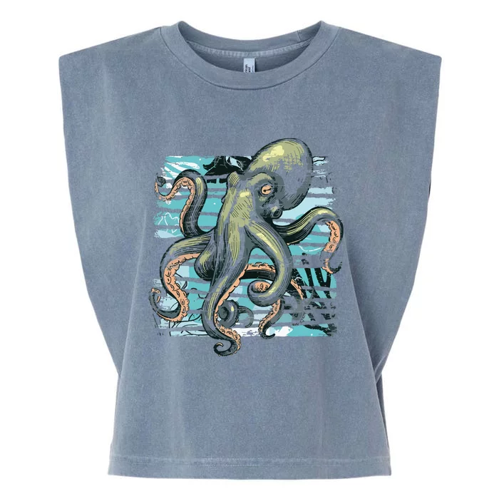 Retro Octopus Garment-Dyed Women's Muscle Tee