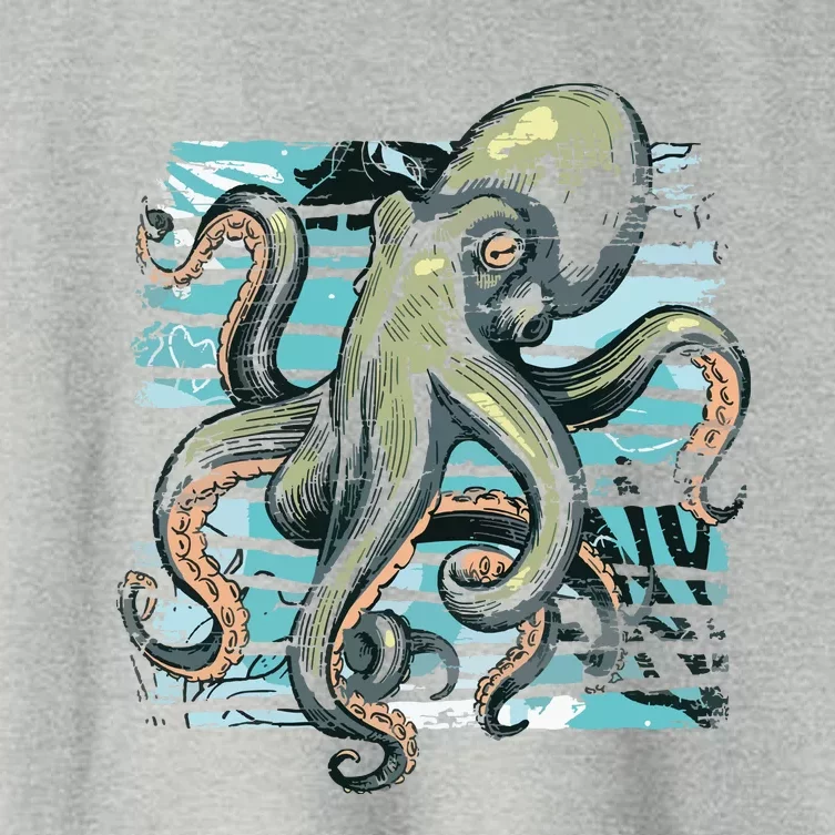 Retro Octopus Women's Crop Top Tee