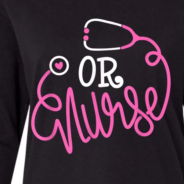 Registered Operating Room Nursing Stethoscope OR Nurse Womens Cotton Relaxed Long Sleeve T-Shirt