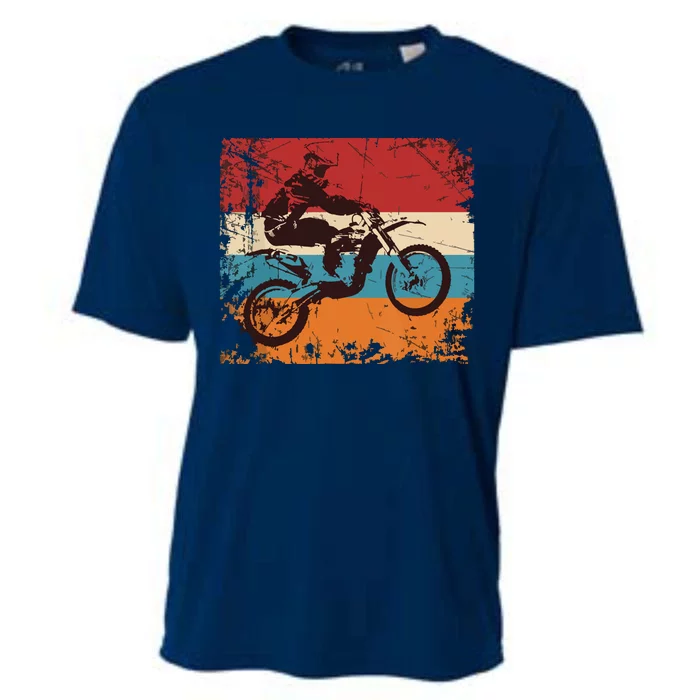 Retro Off Road Motorcycle Motocross Gift Cooling Performance Crew T-Shirt