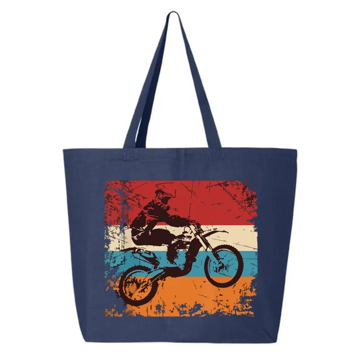 Retro Off Road Motorcycle Motocross Gift 25L Jumbo Tote