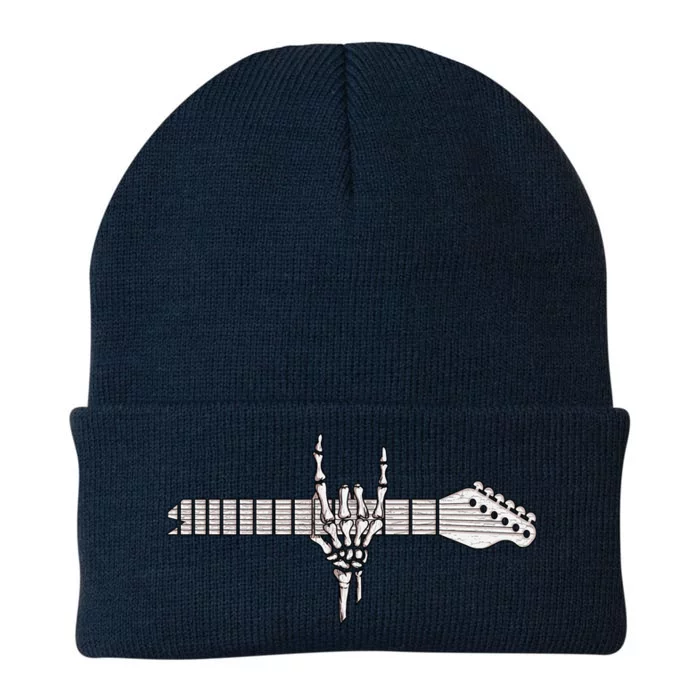 Rock On Rock Star Guitar Skeleton Hand Great Gift Knit Cap Winter Beanie