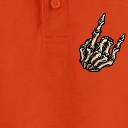 Rock On Rock Star Skeleton Hands Rock And Roll Music Vibes Meaningful Gift Dry Zone Grid Performance Polo