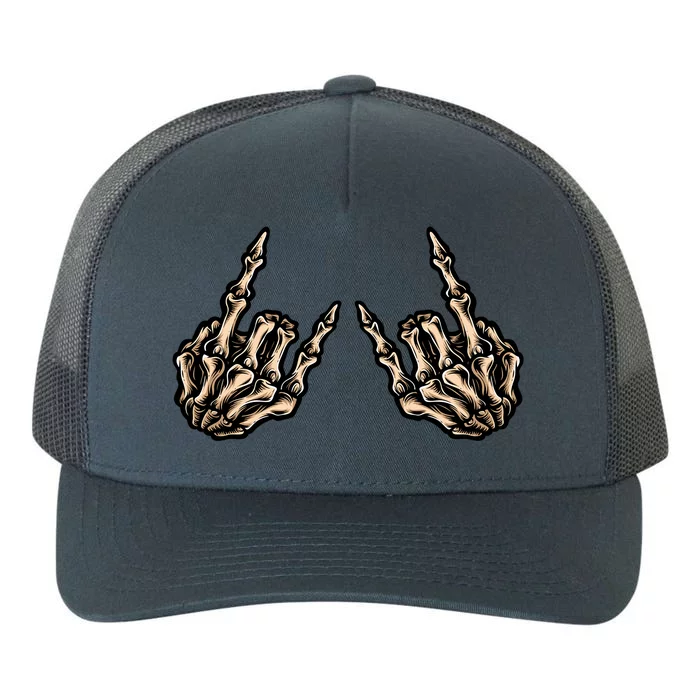 Rock On Rock Star Skeleton Hands Rock And Roll Music Vibes Meaningful Gift Yupoong Adult 5-Panel Trucker Hat