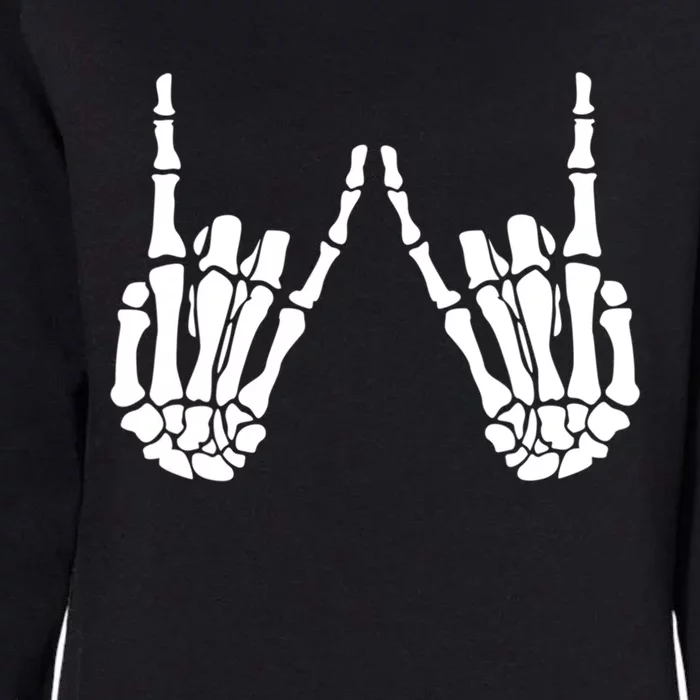 Rock On Rock Star Skeleton Hands Rocker Funny Halloween Cool Gift Womens California Wash Sweatshirt