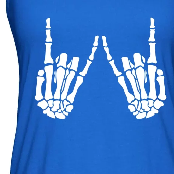 Rock On Rock Star Skeleton Hands Rocker Funny Halloween Cool Gift Ladies Essential Flowy Tank