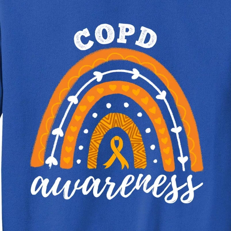 Rainbow Orange Ribbon Copd Awareness Gift Tall Sweatshirt