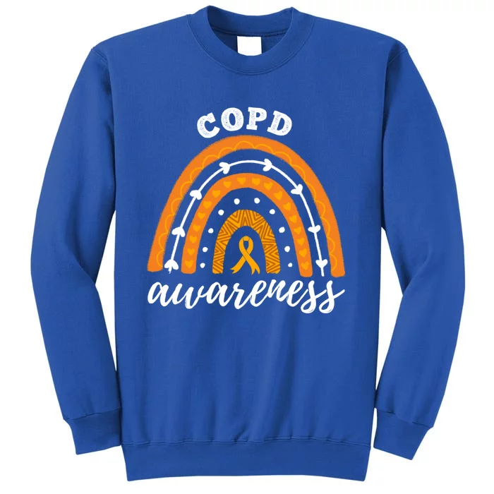 Rainbow Orange Ribbon Copd Awareness Gift Tall Sweatshirt