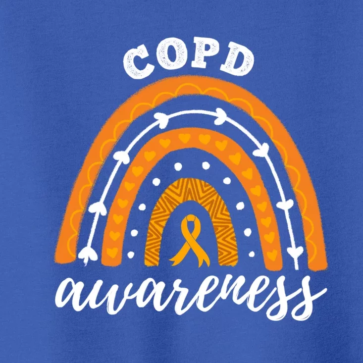 Rainbow Orange Ribbon Copd Awareness Gift Toddler T-Shirt