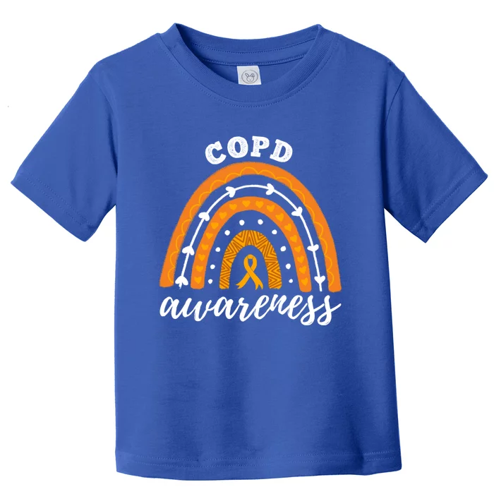 Rainbow Orange Ribbon Copd Awareness Gift Toddler T-Shirt