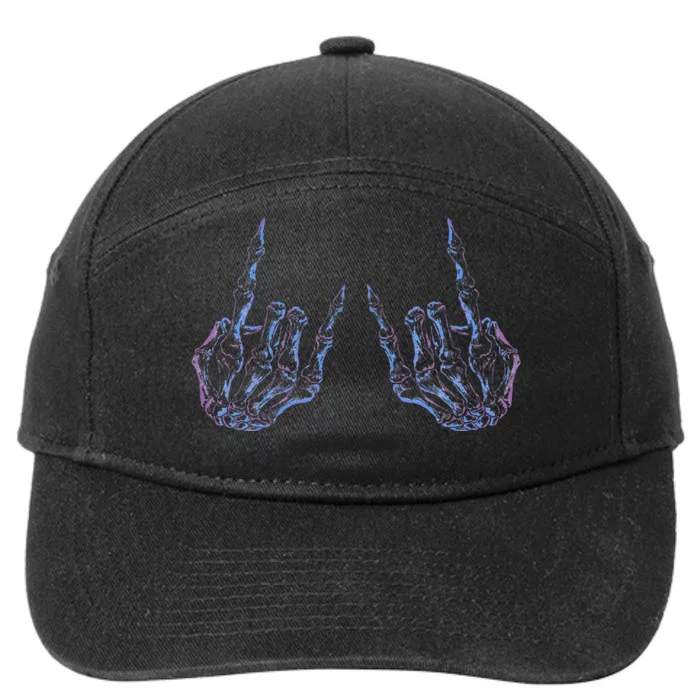 Rock On Rock Star Buddy Concert Halloween Skeleton Hands 7-Panel Snapback Hat