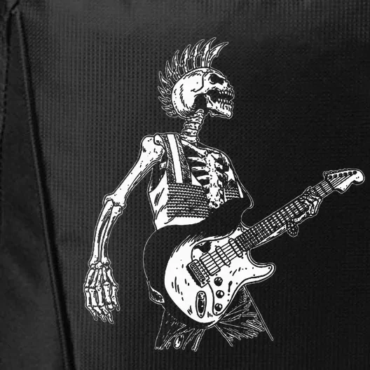 Rock On Rock Star Skeleton Playing Guitar Costume City Backpack