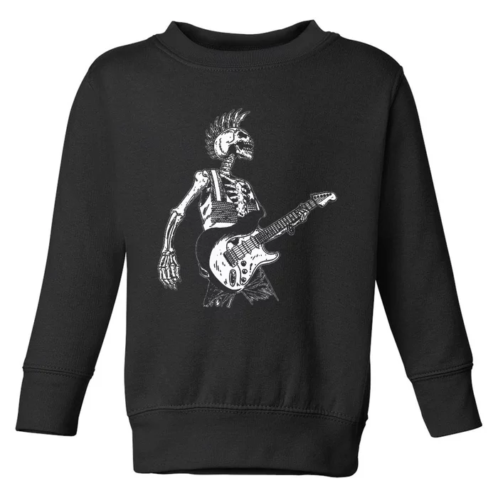 Rock On Rock Star Skeleton Playing Guitar Costume Toddler Sweatshirt