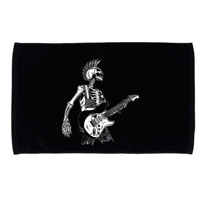 Rock On Rock Star Skeleton Playing Guitar Costume Microfiber Hand Towel