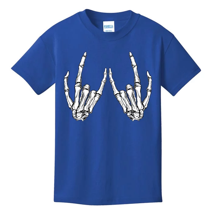 Rock On Rock Star Skeleton Hands Funny Gift Kids T-Shirt