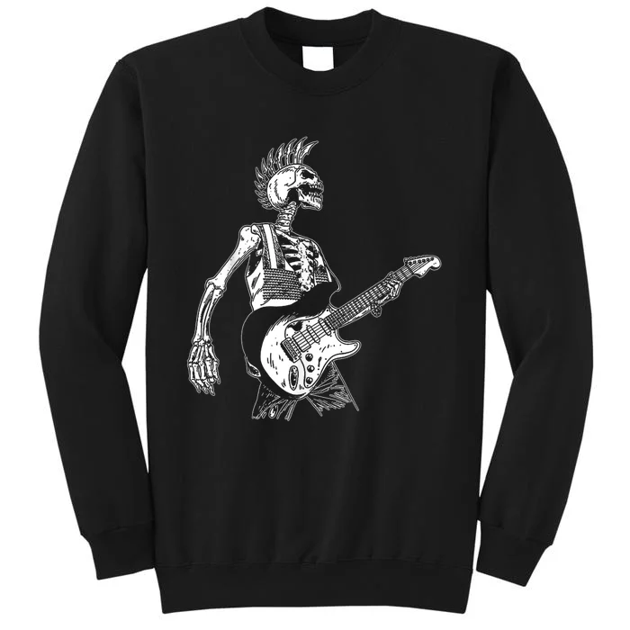 Rock On Rock Star Skeleton Playing Guitar Costume Halloween Sweatshirt