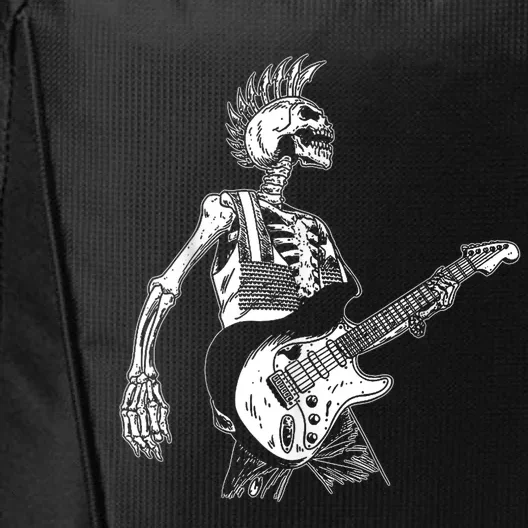 Rock On Rock Star Skeleton Playing Guitar Costume Halloween City Backpack