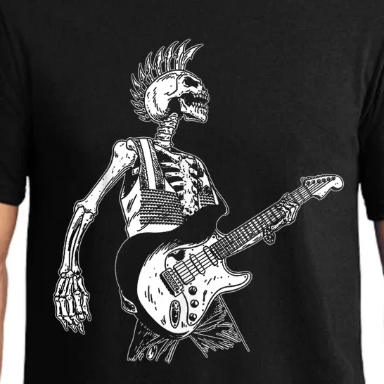 Rock On Rock Star Skeleton Playing Guitar Costume Halloween Pajama Set