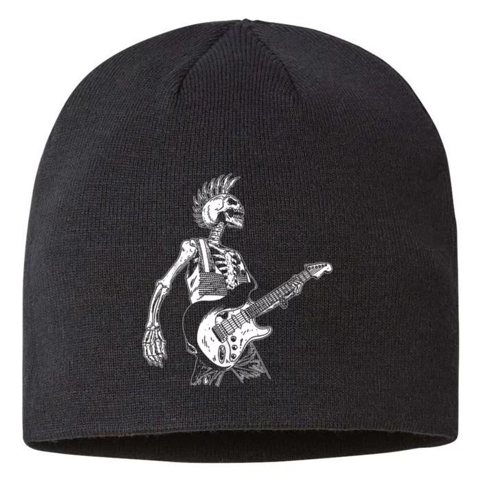 Rock On Rock Star Skeleton Playing Guitar Costume Halloween 8 1/2in Sustainable Knit Beanie