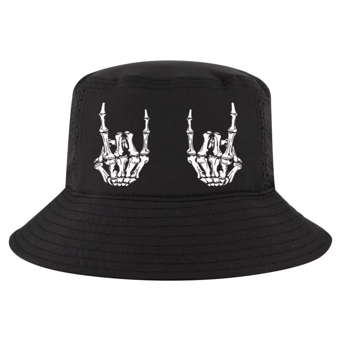 Rock On Rock Star Skeleton Hands Rocker Funny Halloween Cool Comfort Performance Bucket Hat