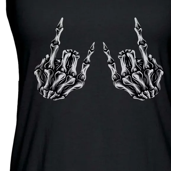 Rock On Rock Star Skeleton Hands Ladies Essential Flowy Tank