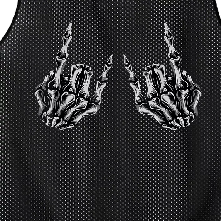 Rock On Rock Star Skeleton Hands Mesh Reversible Basketball Jersey Tank