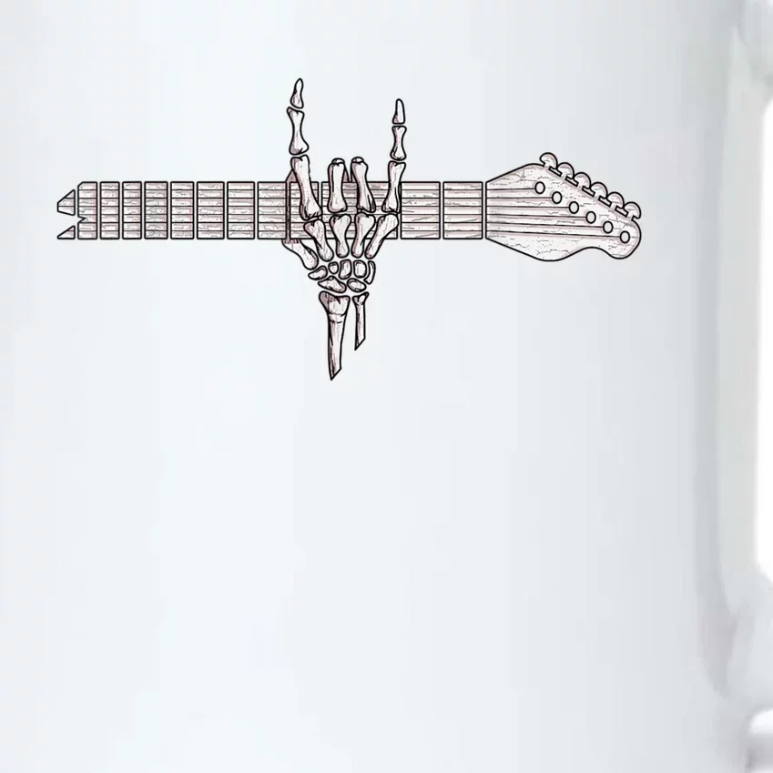 Rock On Rock Star Guitar Skeleton Hand Black Color Changing Mug