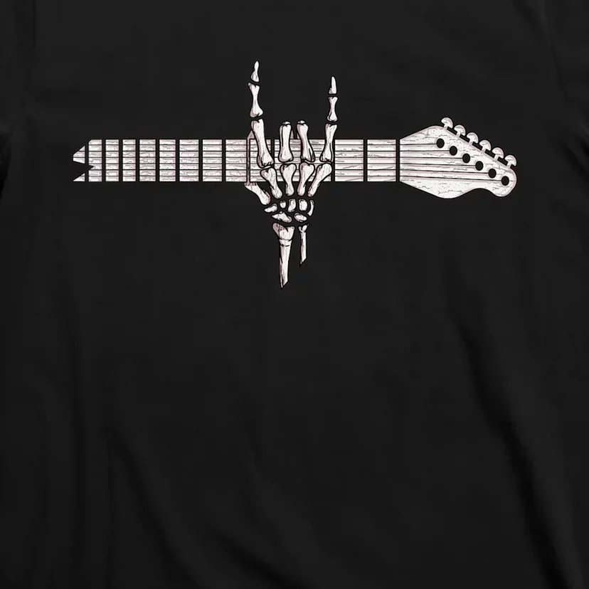 Rock On Rock Star Guitar Skeleton Hand T-Shirt