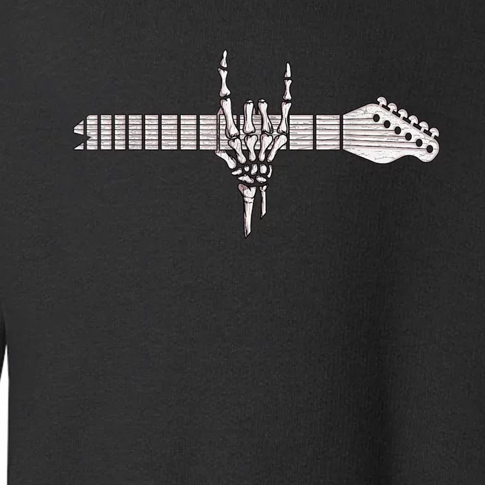 Rock On Rock Star Guitar Skeleton Hand Toddler Sweatshirt